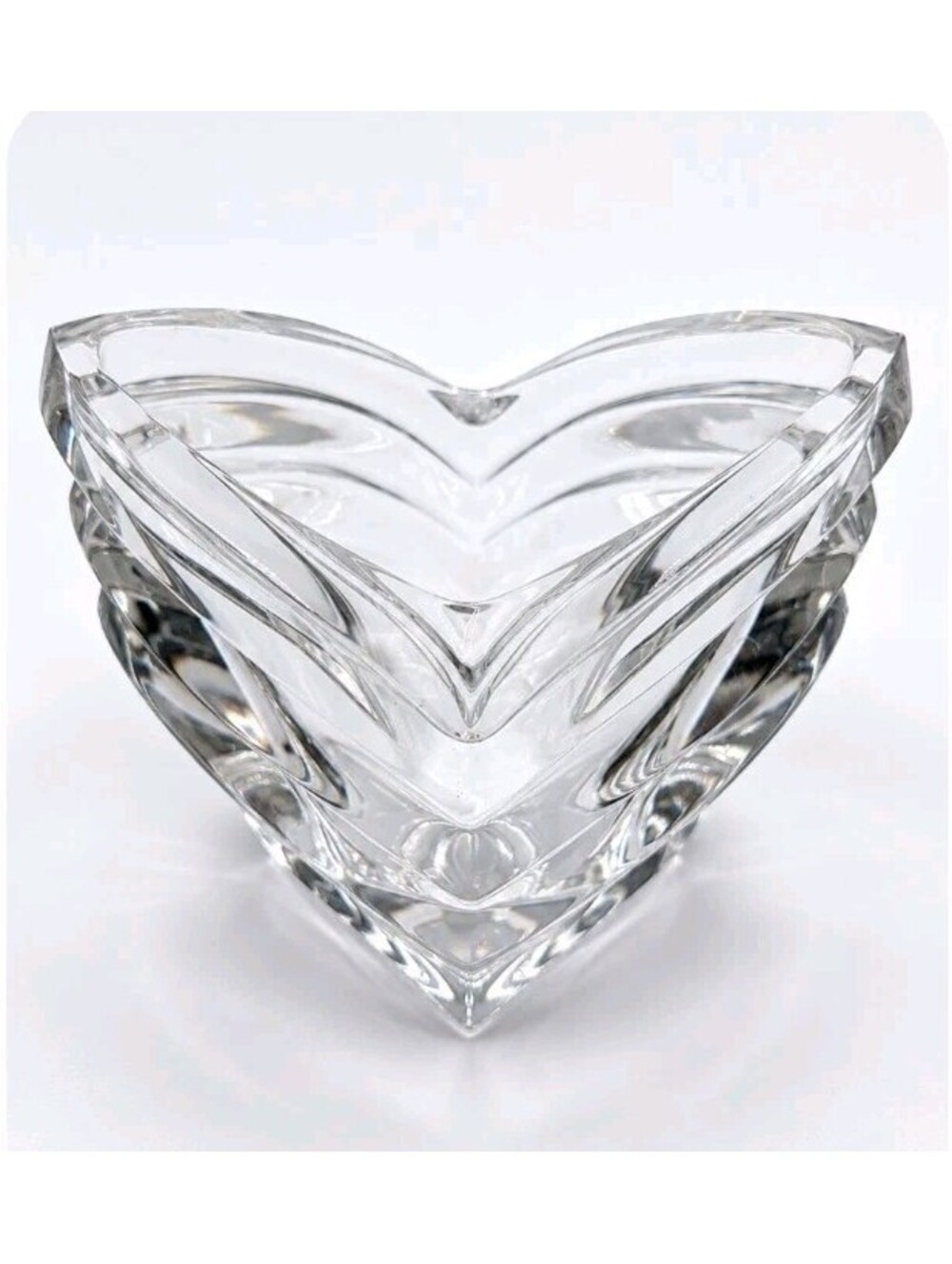 Mikasa Deco Crystal Glass Votive Tealight V-Shape Candle Holder Germany 4.5 in